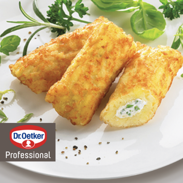 150 mini Rosti aardappel Pockets met roomkaas kruiden 35 gram Dr.Oetker