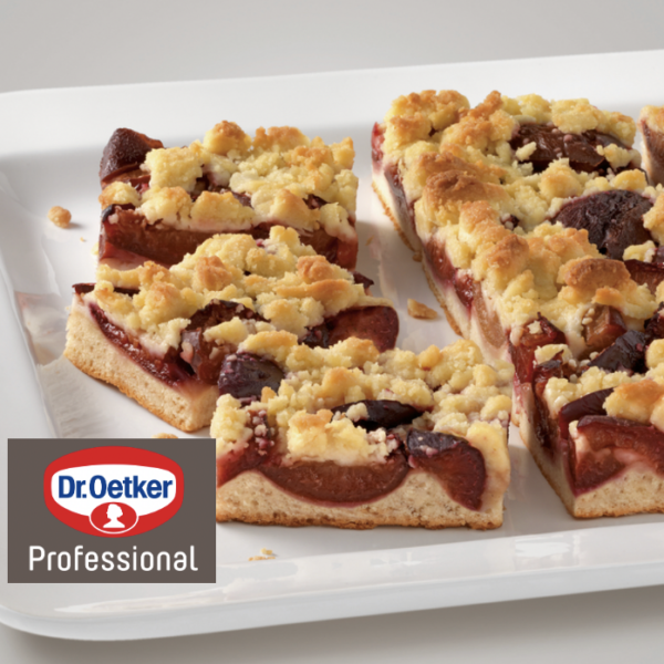 72 pruimen plaatgebak van 111 gram ( 8 platen van 1 kilo) Dr.Oetker