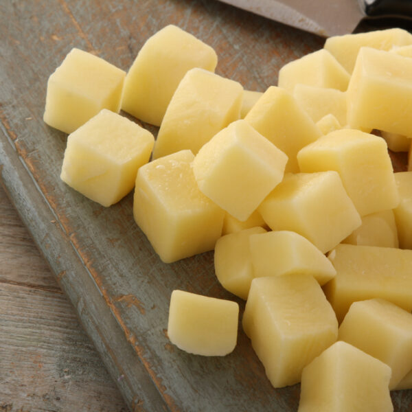 preparing fresh potatoes
