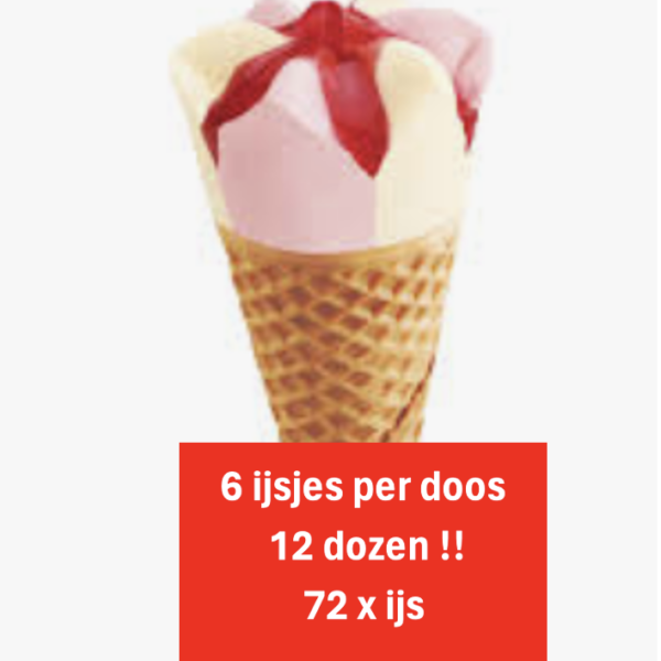 Cornetto aardbeien hoorn ijs 72 x 110ml