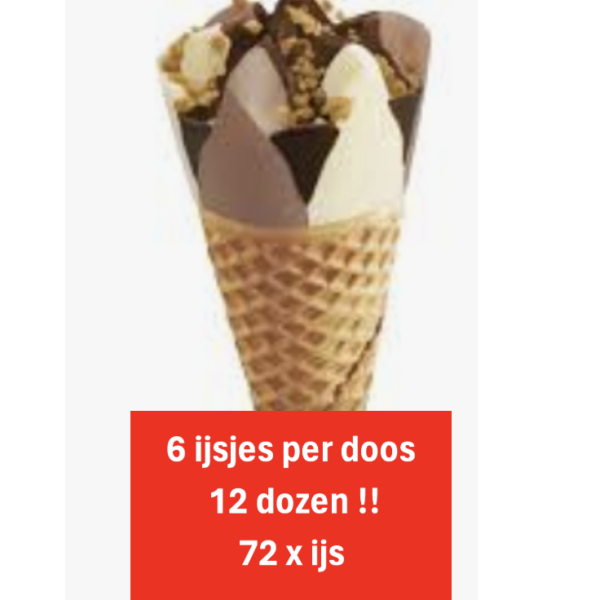 Chocolade Vanille  hoorn ijs 72 x 110ml
