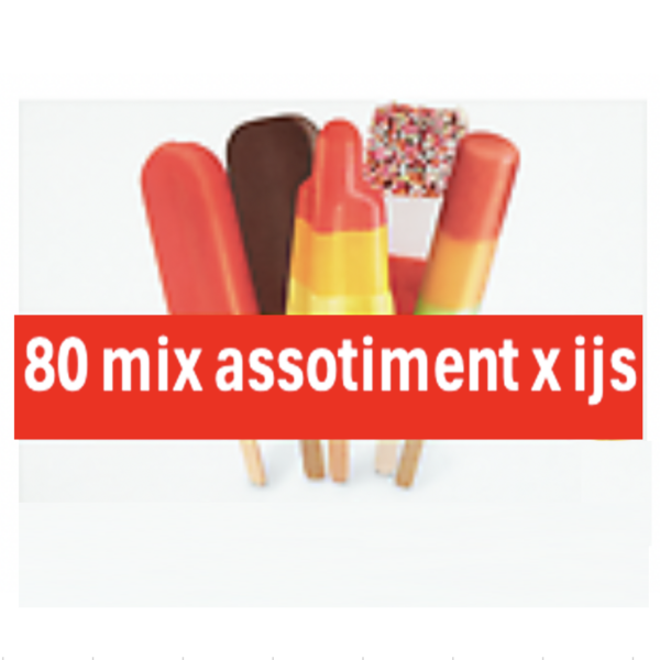 80 assortiment mix ijsjes (4 mix dozen a 20 stuks)