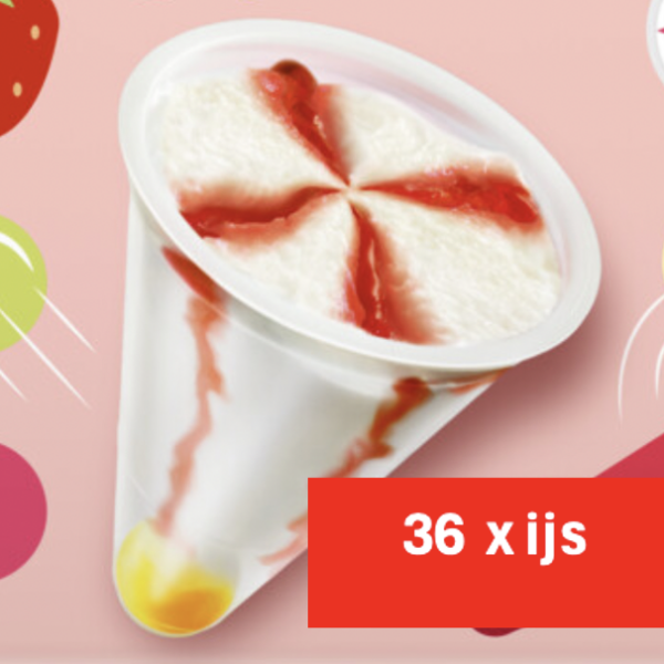 36 Kauwgombalbekers ijs 80ml (6 dozen x 6 stuks )
