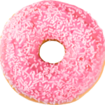 Mini Donuts met Aardbeienvulling, Roze Glazuur en Witte Sprinkels 120x23g