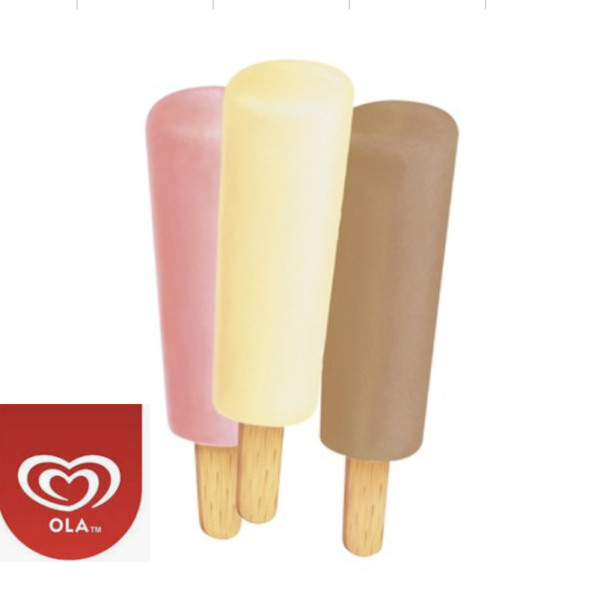OLA mini melk pinnen aardbei / vanille / chcolade 44 stuks mix