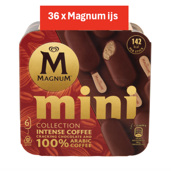 Magnum MINI Intense Coffee 36 stuks (6 dozen x 6 ijs van 55ml magnum)