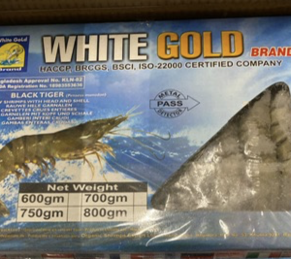 Black Tiger HOSO (gamba) 75% net FC semi-iqf 10 x 1 kg (Netto 7,5 kilo) maat 16/20