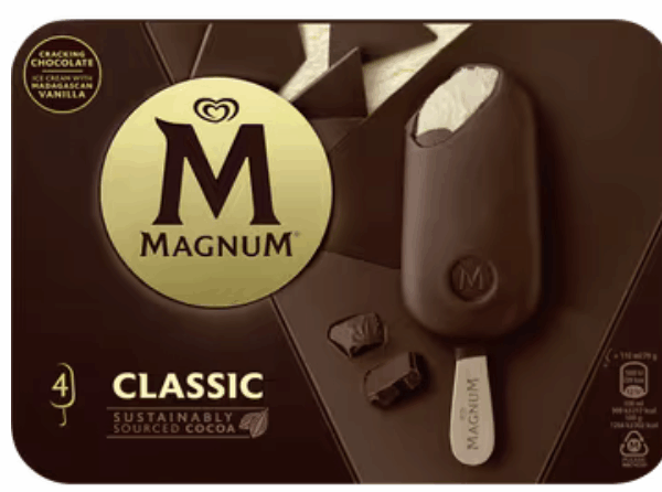 Magnum Classic 6 dozen x 4 stuks a100 ml. (totaal 24 Magnum ijs)