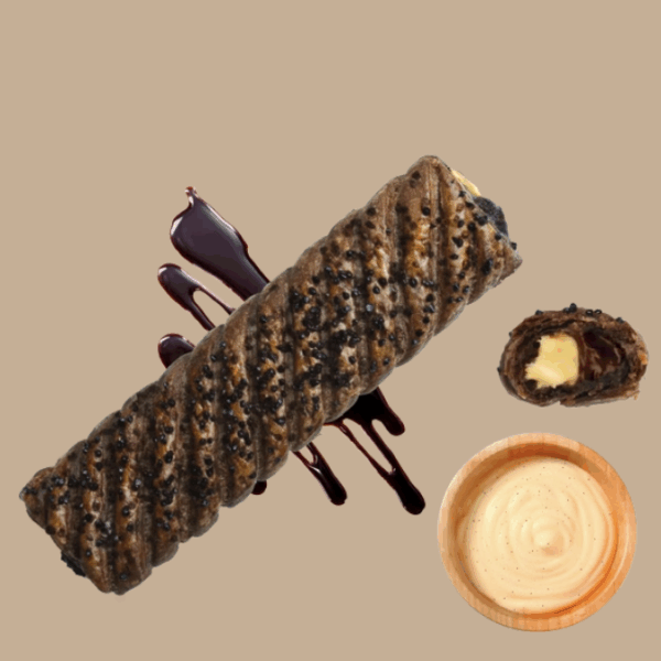 Krokante Chocolade bladerdeeg Stang gevuld met  vanille-chocolade   60x100 gram