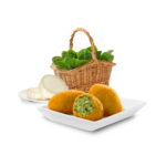 Oma Bobs Ambachtelijke Mini Kroketten met Spinazie, kaas, gorgonzola, mand