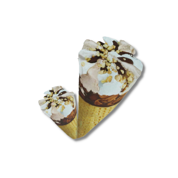 Roomijs met vanille- en chocoladesmaak hoorntje 72 stuks a 110 ml