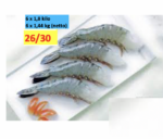 6 x 1.8 kilo  Black Tiger  26/30 HLSO Blok 80% ( netto 6 x 1.44 kilo ) Penaeus Monodon
