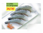 6 x 1.8 kilo Black Tiger HLSO 26/30  Blok 75% ( netto 6 x 1.35 kilo ) Penaeus Monodon