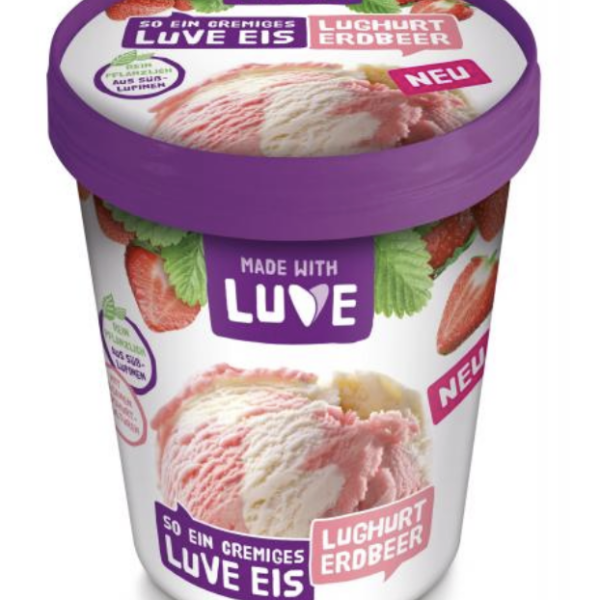 Yoghurt Aardbeien ijs bekers 8 x 450 ml Lupine ijs