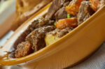 Cawl, Welsh, cuisine, British Traditional assorted dishes, Top view.