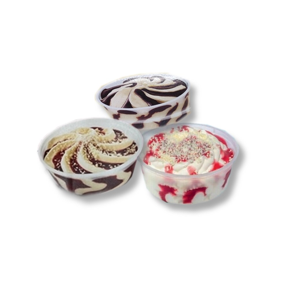 trio ijs IJs Aardbei, Kers en Bananen split 12x3 - Afbeelding 1