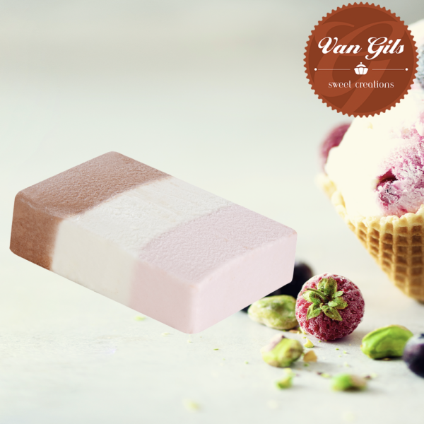 Roomijsblok Expo Trio Vanille, Aardbei en Chocolade — 18 x 110 ml