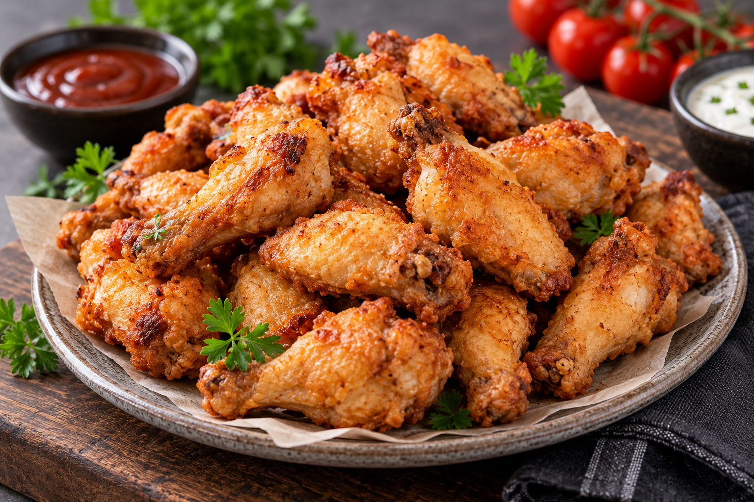 Krokante kippenvleugels met dipsaus Roasted Chicken Wings 4x2500 gram - Afbeelding 1